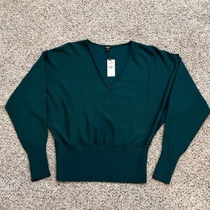 NWT Express Deep Teal V-Neck Sweater, size medium.